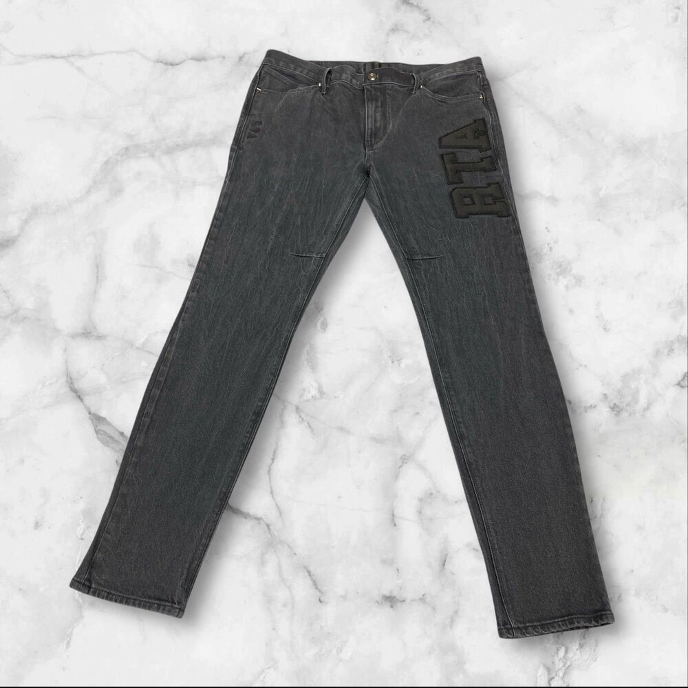 Rta‎ Black Collegiate Skinny Designer Denim Men’s Jeans Sz 36 USA